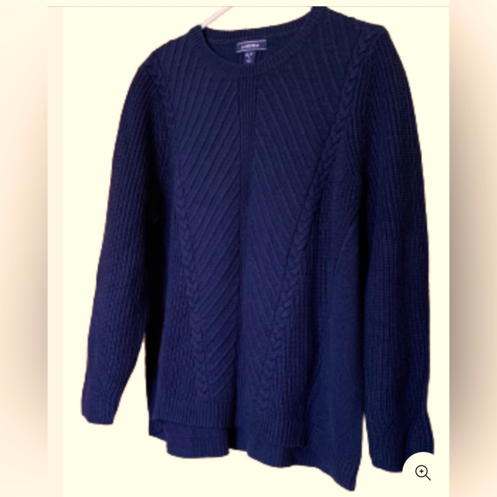NWT Lands’ End Women’s Cable Navy Blue Sweater New